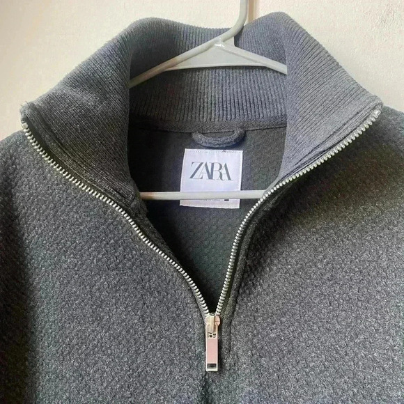 Zara Women’s Half Zip Sweater | Size Small Oversized Gray Sweater - Picture 4 of 9